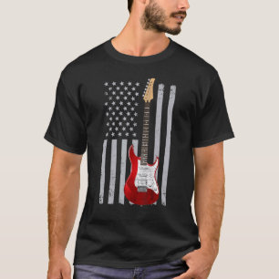 Camiseta Vintage Guitar American Flag 1