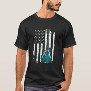 Camiseta Vintage Guitar Guitarista Estados Unidos Bandeira 