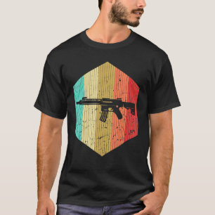 Camiseta Vintage Gun Retro Gun Silhouette disparando 60s 70