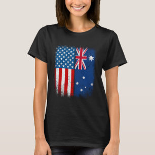 Camiseta Vintage Half American Half Australian Flag Usa Aus