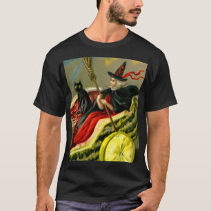 Camiseta Vintage Halloween Black Cat and Witness