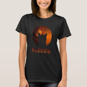 Camiseta Vintage Halloween Black Cat Costume meow sunset si