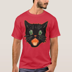 Camiseta Vintage Halloween Black Cat Scaredy Cat
