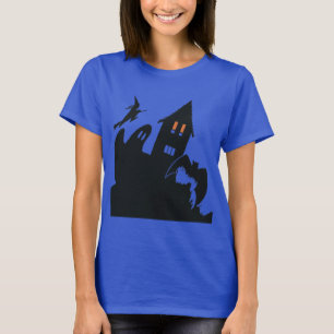 Camiseta Vintage Halloween Hauneen House Witch Ghost Bat