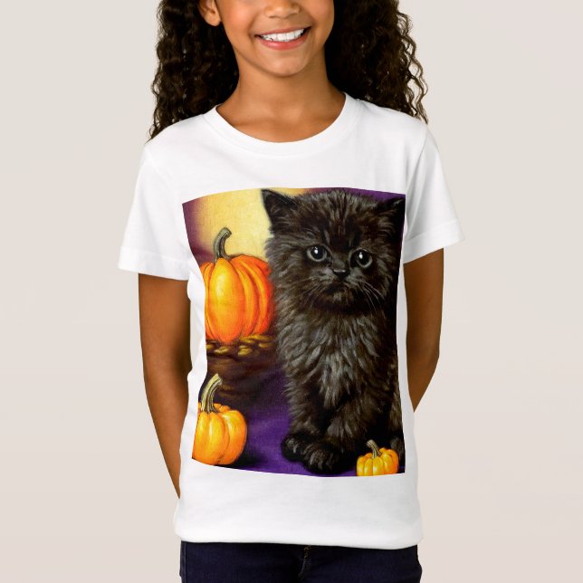 Camiseta Vintage Halloween Kitten (Frente)