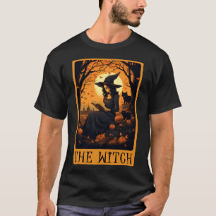 Camiseta Vintage Halloween O Cartão De Feitiço Da Bruxa Len