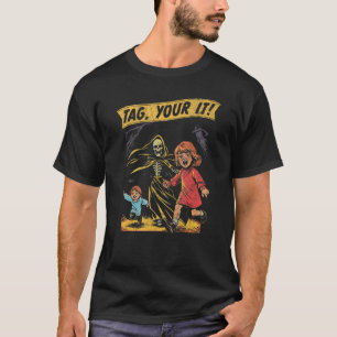 Camiseta Vintage Halloween O Horror Do Jogo De Criança Tag 
