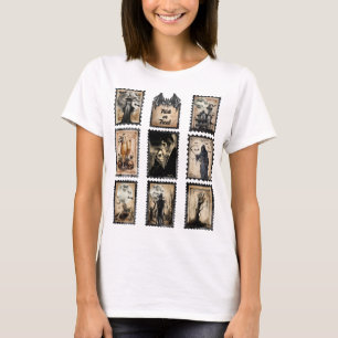 Camiseta Vintage Halloween Postage Stamps, Adicione Sua Fot