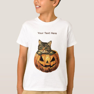 Camiseta Vintage Halloween Pumpkin Gatinho