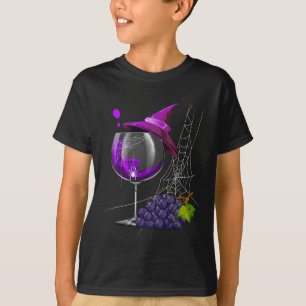 Camiseta Vintage Halloween Roxo Vidro De Vidro De Uva Roxa