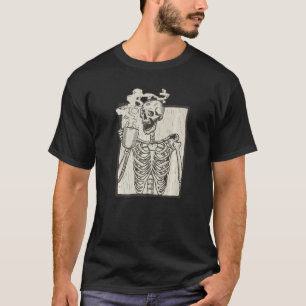 Camiseta Vintage Halloween Skeleton Pumpkin Spice Later Syr