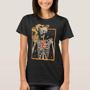 Camiseta Vintage Halloween Skeleton Pumpkin Spice Later Syr