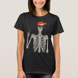 Camiseta Vintage Halloween Skeleton Rock On-hand Skeleton M