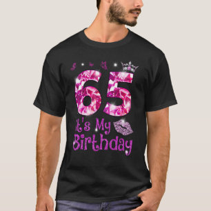 Camiseta Vintage Happy 65 É o meu aniversário Lábios 65º