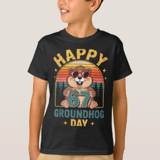 Camiseta Vintage Happy 67 Groundhog Day Animal Lover Men Wo