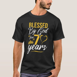 Camiseta Vintage Happy 70 Anos Abençoada Por Deus Por 70 Bi