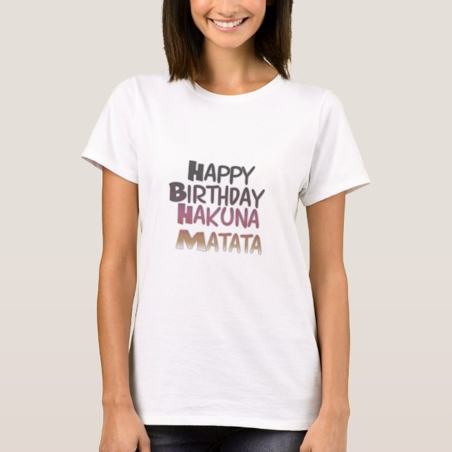 Camiseta Vintage Happy Birthday Hakuna Matata Purple Inspir (Frente)