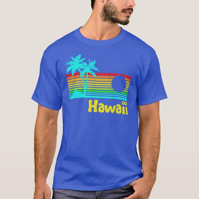 Camiseta vintage Havaí retro dos anos 80 (Frente)