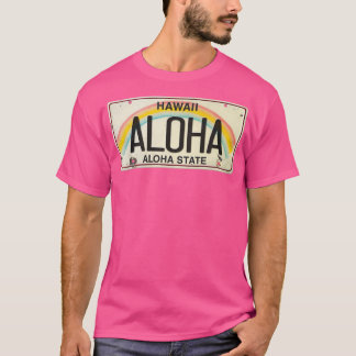 Camiseta Vintage Hawaii License Plate Aloha