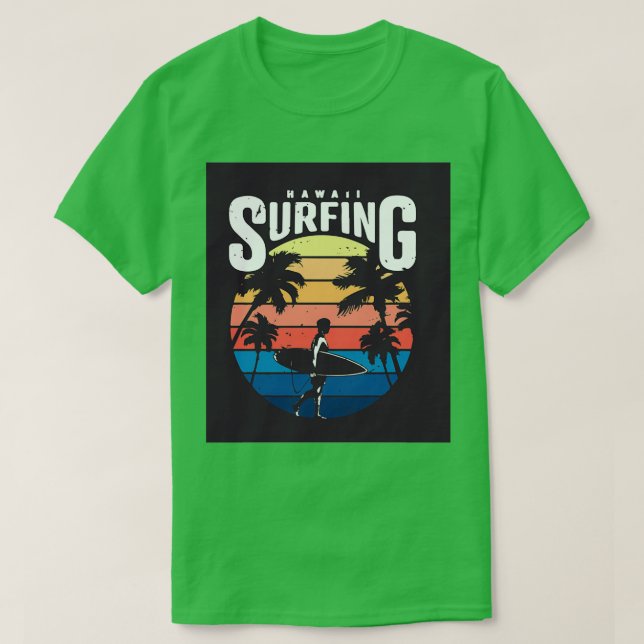 Camiseta Vintage hawaii surfing label (Frente do Design)