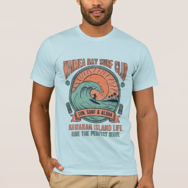 Camiseta Vintage Hawaii Tiki Surf  (Frente)