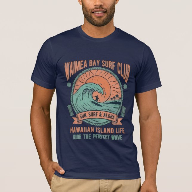 Camiseta Vintage Hawaii Tiki Surf  (Frente)
