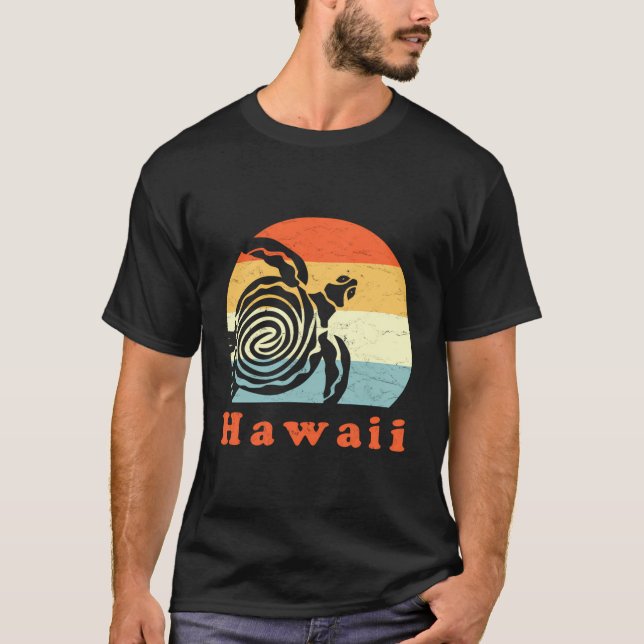 Camiseta Vintage Hawaii Tribal Sea Turtle Hawaii Vacinação  (Frente)
