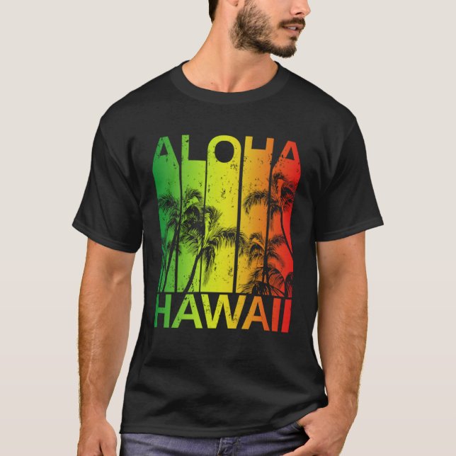 Camiseta Vintage Hawaiian Islands Aloha (Frente)