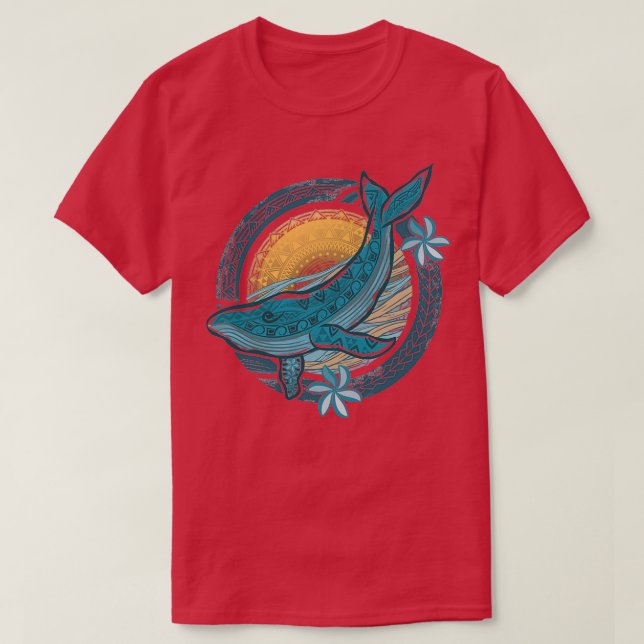 Camiseta Vintage Hawaiian Merging Humpback Whale (Frente do Design)