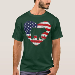 Camiseta Vintage Heart Bear Amantes de os animais nos EUA
