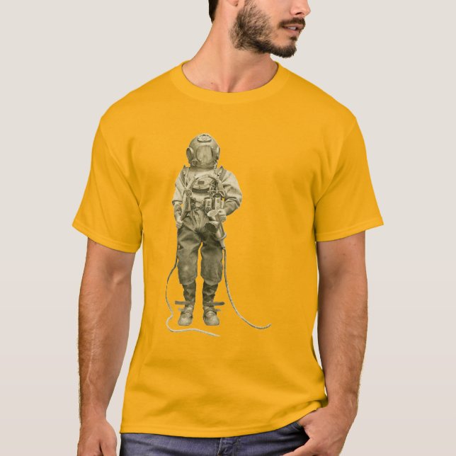 Camiseta Vintage Helmet Diver com luz subaquática (Frente)