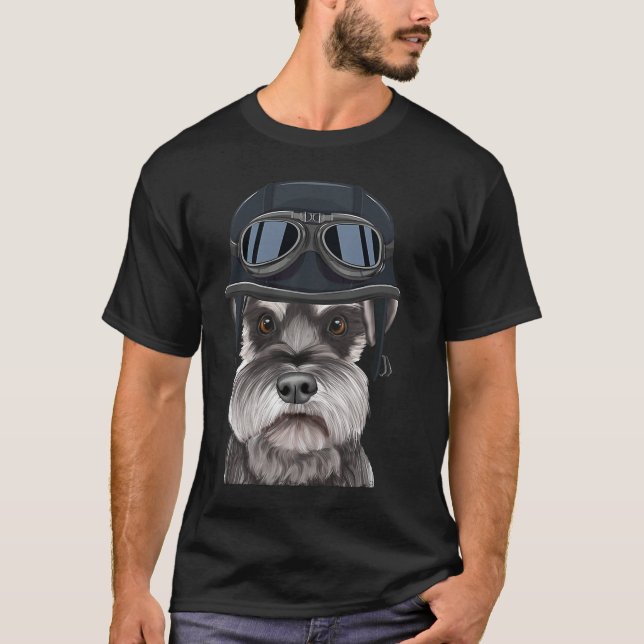 Camiseta Vintage Helmet Miniature Schnauzer (Frente)