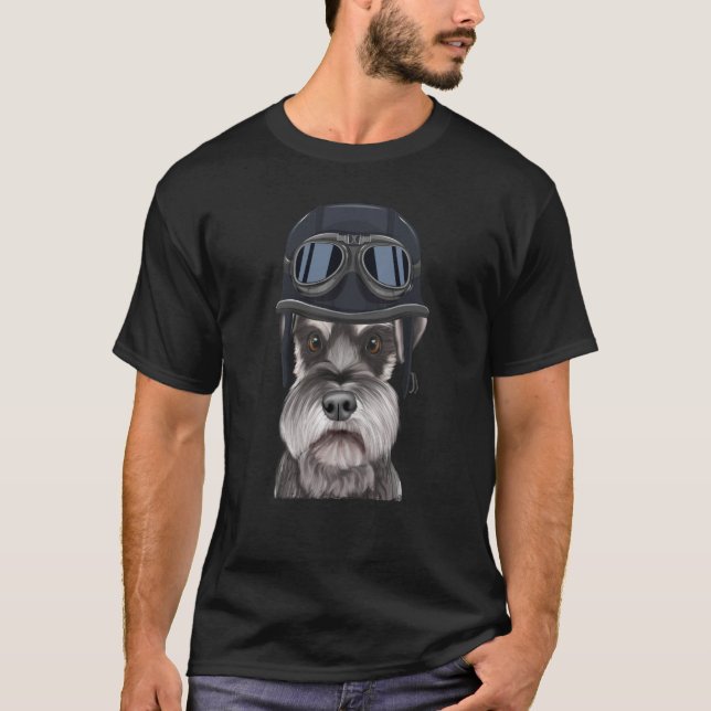Camiseta Vintage Helmet Miniature Schnauzer (Frente)