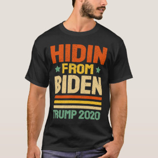 Camiseta Vintage Hidin From Biden Trump 2020 Shirt Us Flag