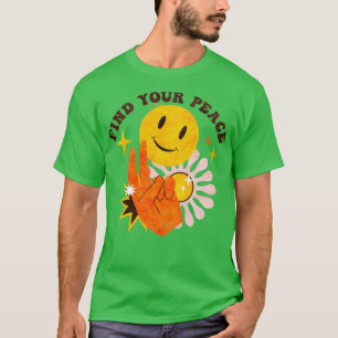 Camiseta Vintage Hippie Bohemian 70s 60 Encontre sua paz