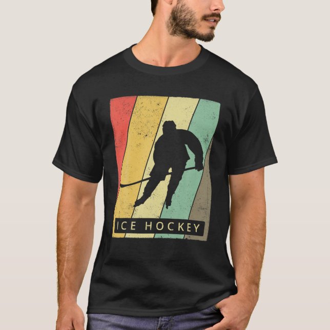 Camiseta Vintage Hockey Sport Retro Poster (Frente)