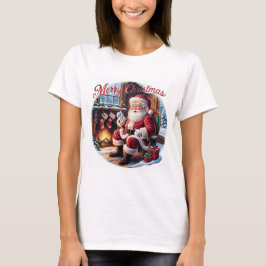 Camiseta Vintage Holiday Charm-Nostalgic Natal Damas