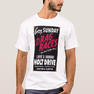 Camiseta Vintage Holt Drive Drag Races sinal de aflição