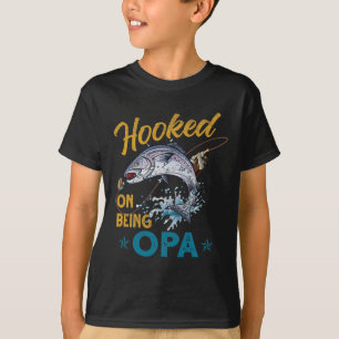 Camiseta Vintage Hooked On Being Opa Piada de Pesca Pais