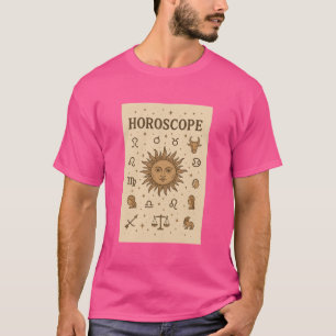 Camiseta Vintage Horoscope Zodiac Sun Astrology Ilustração