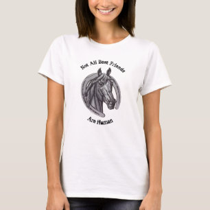 Camiseta Vintage Horse Sketch Barn Animal Melhores Amigos