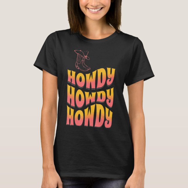 Camiseta Vintage Howdy Cowgirl (Frente)