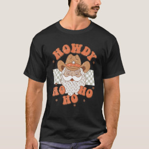 Camiseta Vintage Howdy Ho Ho Retro Papais noeis Cowboys Oci