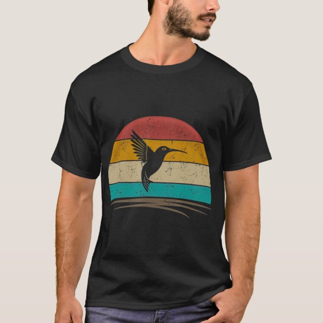 Camiseta Vintage Hummingbird Retro Distressed Hummingbird (Frente)
