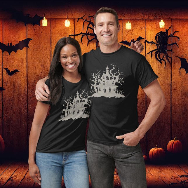Camiseta Vintage Hunted House Black Halloween (Criador carregado)