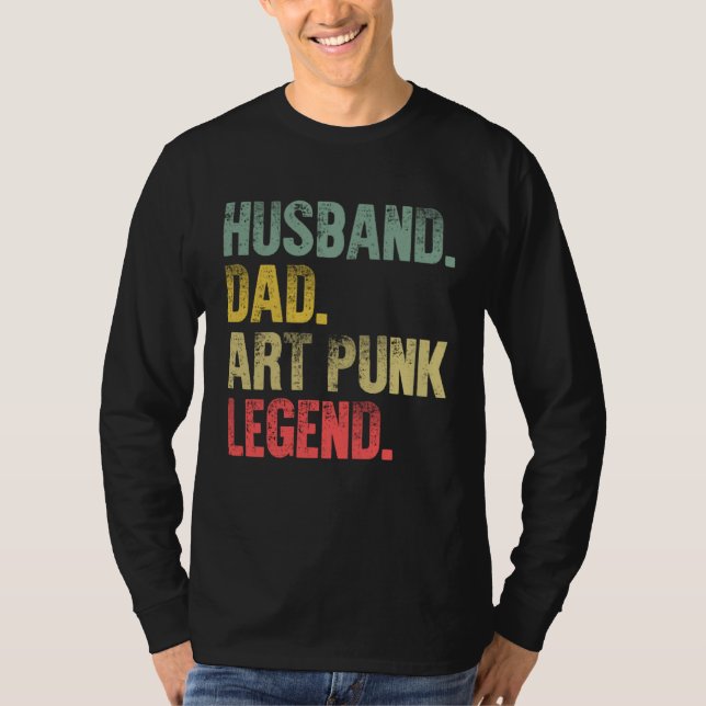 Camiseta Vintage   Husband Dad Punk Legend Retro (Frente)