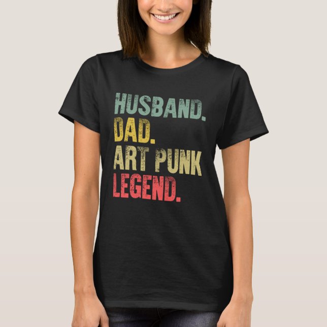 Camiseta Vintage   Husband Dad Punk Legend Retro (Frente)