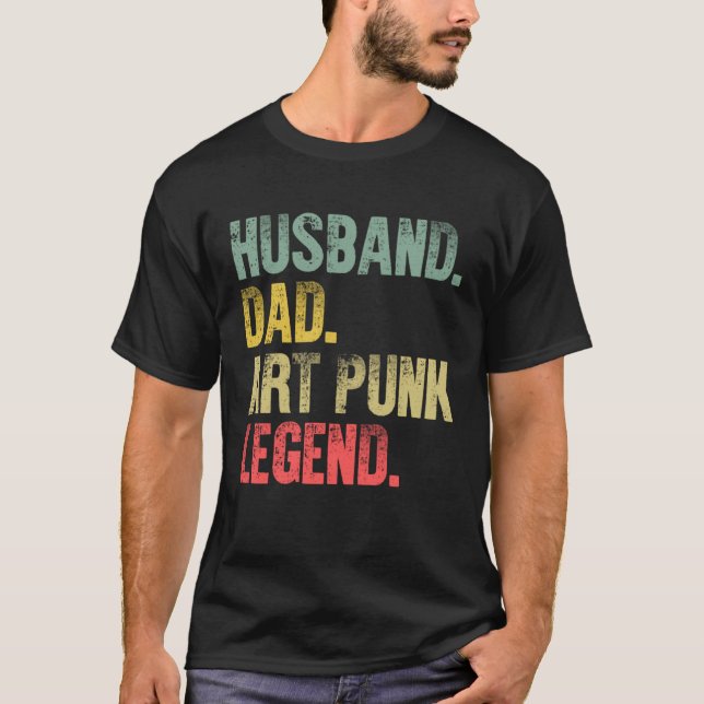 Camiseta Vintage   Husband Dad Punk Legend Retro (Frente)