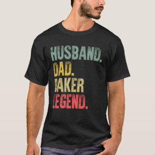 Camiseta Vintage Husband Pai Baker Legenda Retro