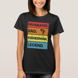 Camiseta Vintage Husband Pai Pescador Legenda Pesca